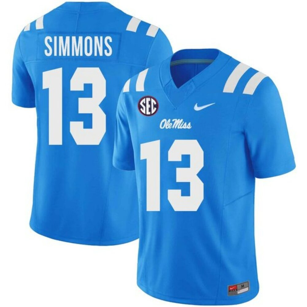 Mens Youths Kids Austin Simmons Powder Blue Stitched Jersey